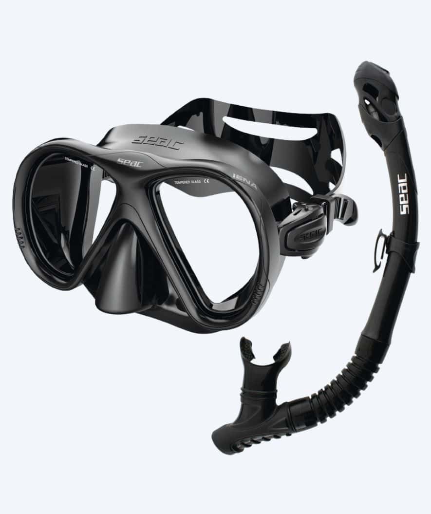SEAC volwassenen Combo snorkelset - Lena - Zwart