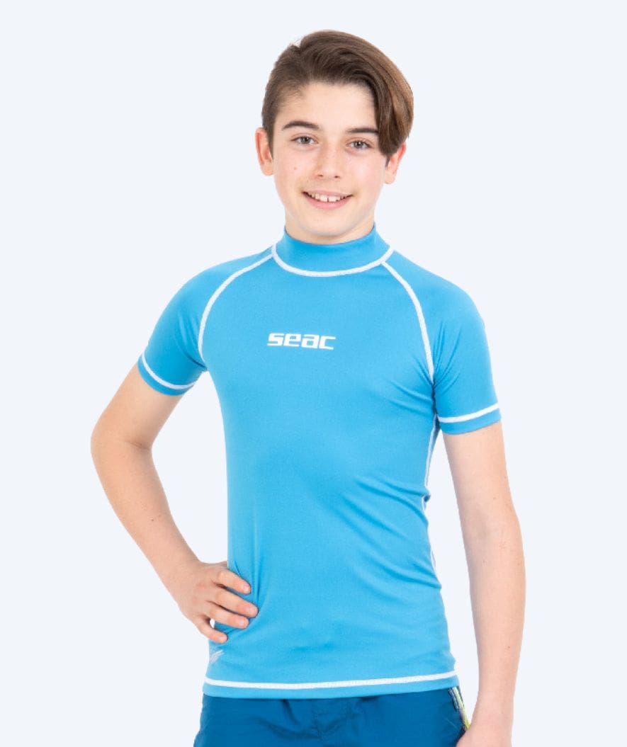 SEAC kind UV-shirt - T-Sun Short - Blauw/wit