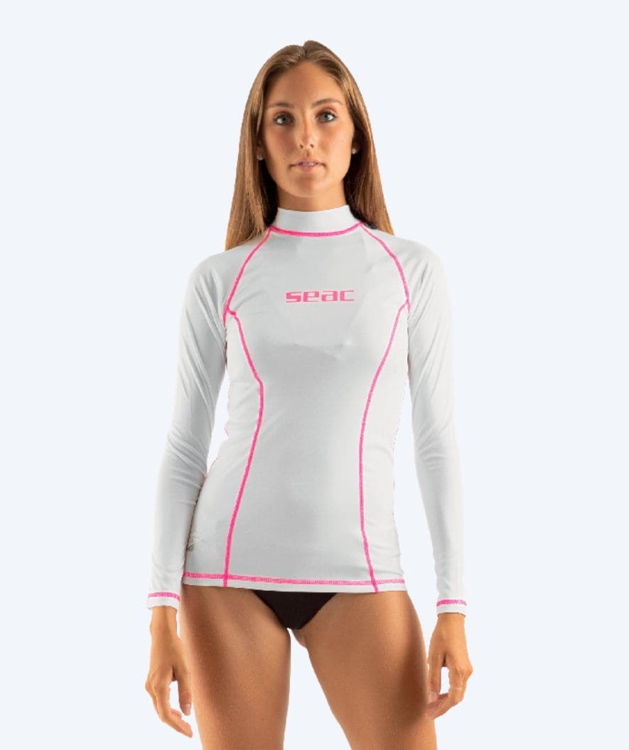 SEAC dames UV-shirt - T-Sun Long - Wit/roze