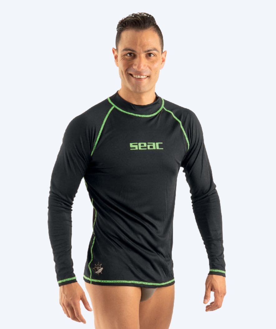 SEAC heren UV-shirt - T-Sun Long - Zwart/groen