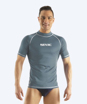 SEAC heren UV-shirt - T-Sun Short - Grijs/wit
