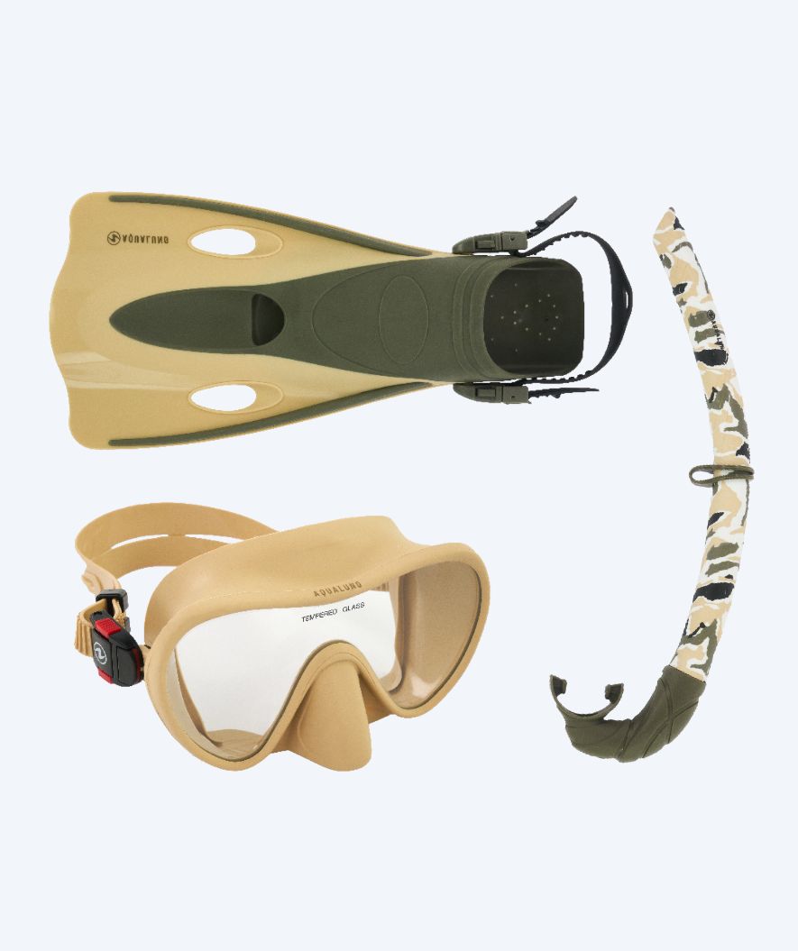 Aqualung volwassenen snorkelset - Nabul - Zand/groen