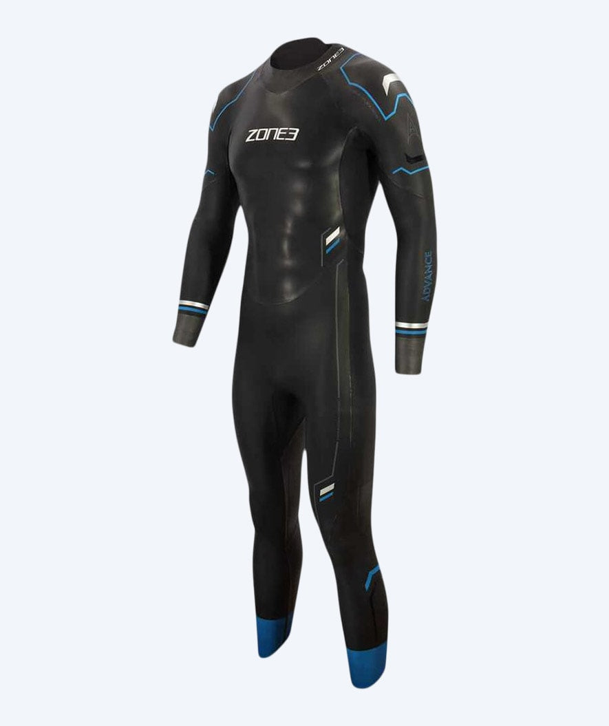 ZONE3 heren wetsuit - Advance - Zwart/blauw