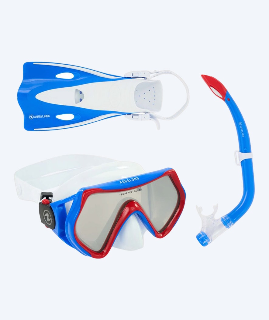 Aqualung kind snorkelset - Hero - Wit/blauw