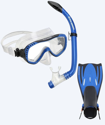 Aqualung volwassenen snorkelset - Pakala - Blauw/zwart