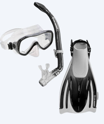 Aqualung volwassenen snorkelset - Pakala - Zwart/Grijs