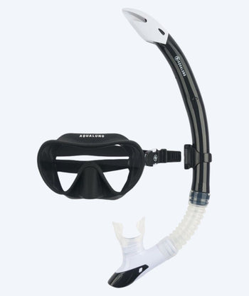 Aqualung volwassenen snorkelset - Nabul - Zwart/wit