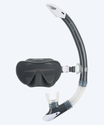 Aqualung volwassenen snorkelset - Nabul - Grijs/wit (Smoke lens)