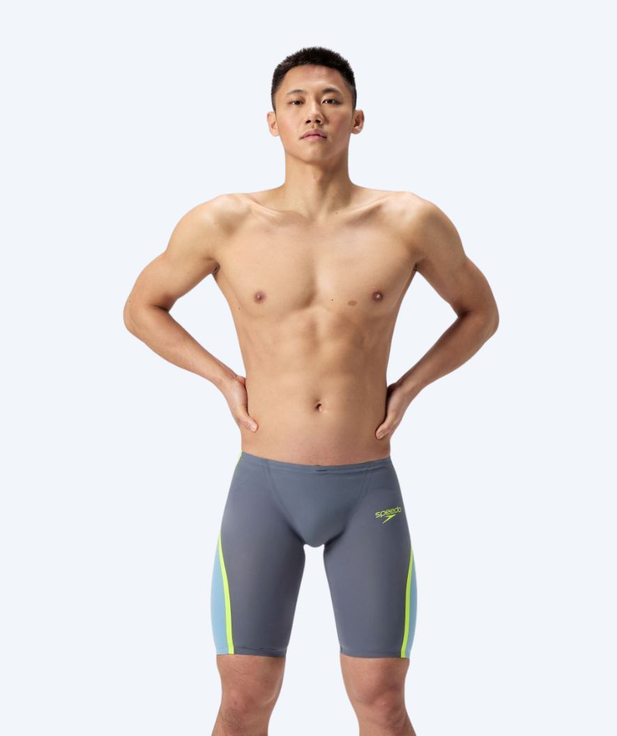Speedo heren wedstrijd zwembroek - LZR Pure Intent 2.0 - Grijs/geel