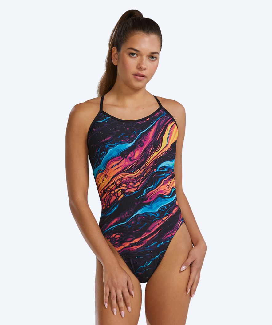 TYR dames badpak - Durafast Elite Crosscutfit - Zwart/multi