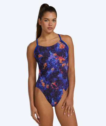 TYR dames badpak - Durafast Elite Cutoutfit - Paars/oranje