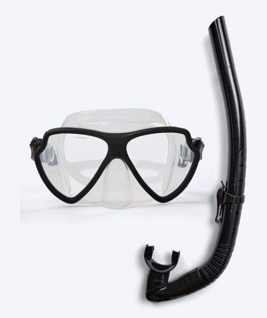 Watery volwassenen Combo snorkelset (vanaf 15 jaar) - Itzel - Zwart