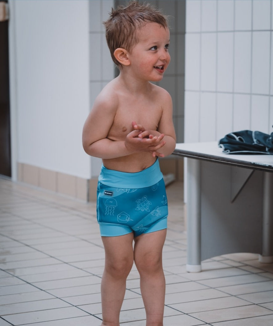 Watery zwemluiers - Neopreen Swim Nappy - Paarse Strepen