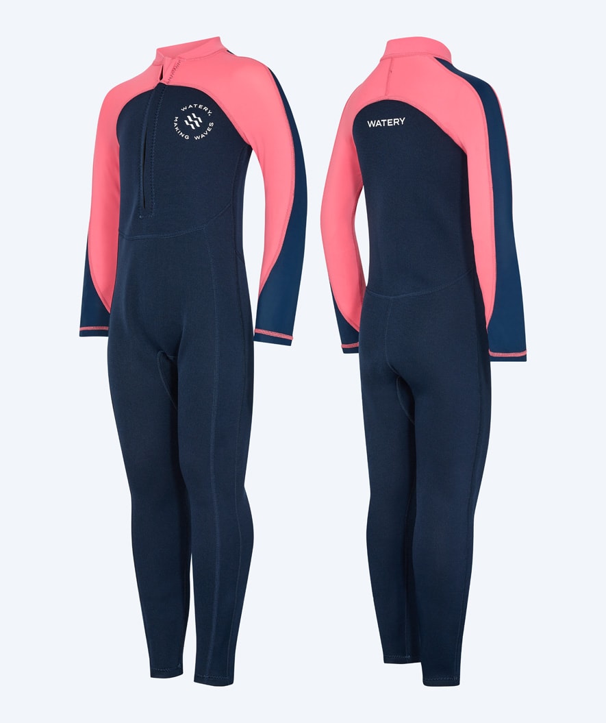Watery kind UV wetsuit - Calypso Full-Body - Koraal/donkerblauw