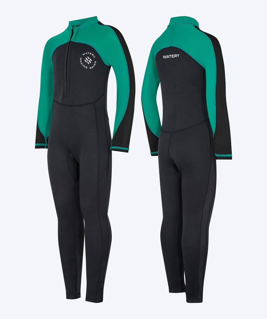 Watery kind UV-wetsuit - Calypso Full-Body - Groen/zwart
