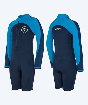 Watery kind wetsuit - Calypso Lange Mouwen - Blauw/donkerblauw