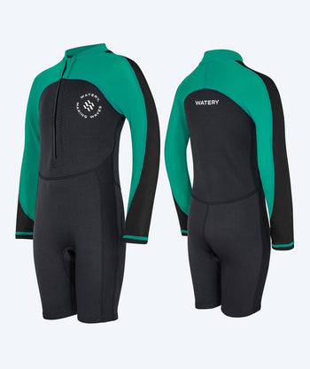 Watery kind UV wetsuit - Calypso Lange Mouwen - Groen/zwart