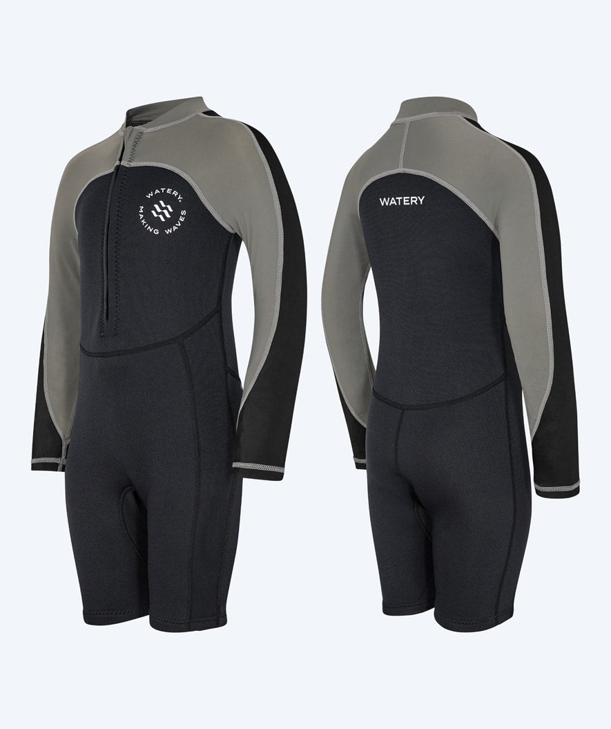 Watery kind UV wetsuit - Calypso Lange Mouw - Grijs/zwart