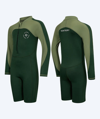 Watery kind wetsuit - Calypso Long Sleeve - Groen/lichtgroen