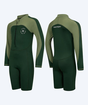 Watery kind UV wetsuit - Calypso Lange Mouw - Groen/lichtgroen