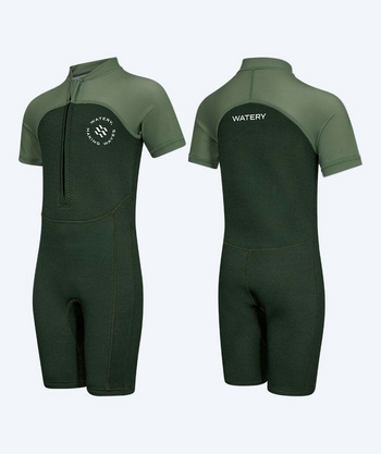 Watery kind UV wetsuit - Calypso Shorty - Groen/lichtgroen
