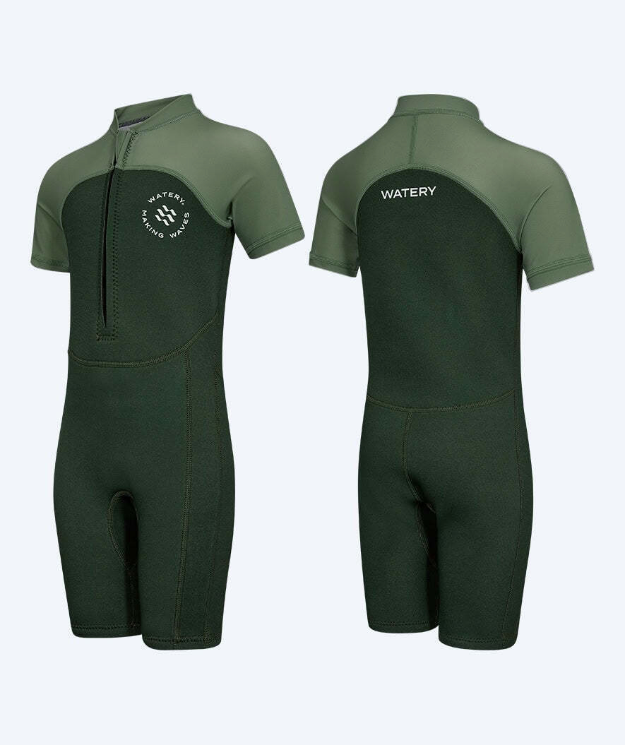 Watery kind UV wetsuit - Calypso Shorty - Groen/lichtgroen