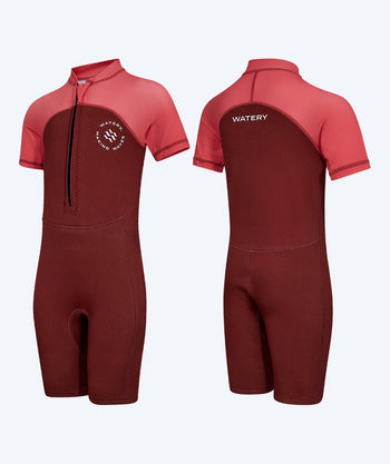 Watery kind UV wetsuit - Calypso Shorty - Rood/roze