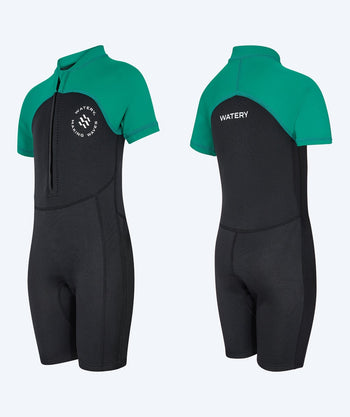 Watery kind UV wetsuit - Calypso Shorty - Groen/zwart
