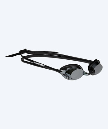 Watery Elite zwembril - Captain Mirror - Zwart/zilver