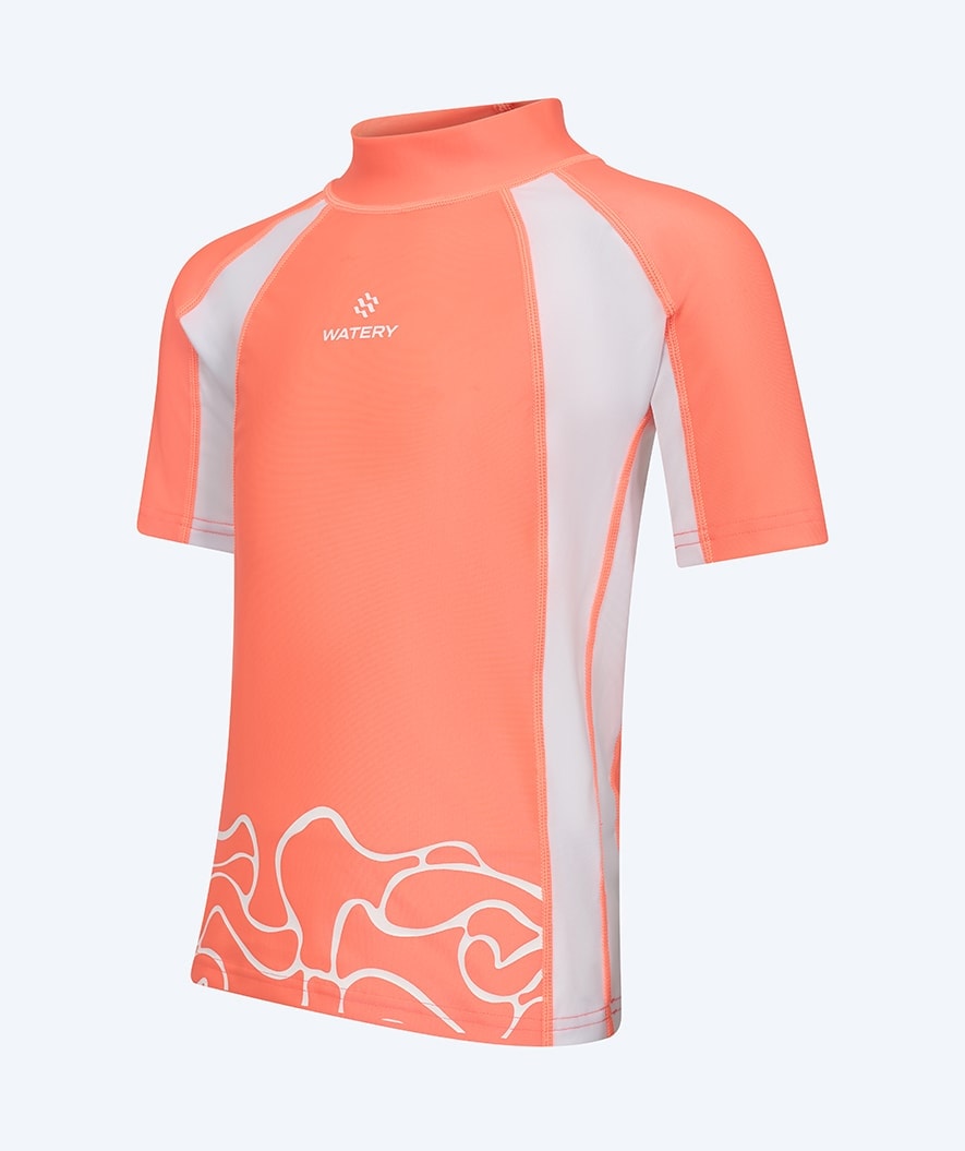 Watery kind UV shirt - Chilton Korte Mouwen Rashguard - Roze/wit