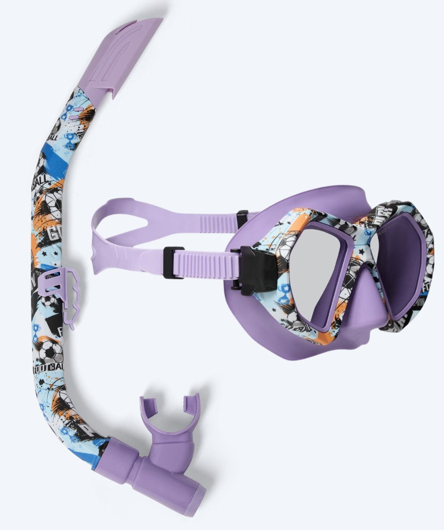Watery kind Combo snorkelset (8-15) - Riku Camo - Paars