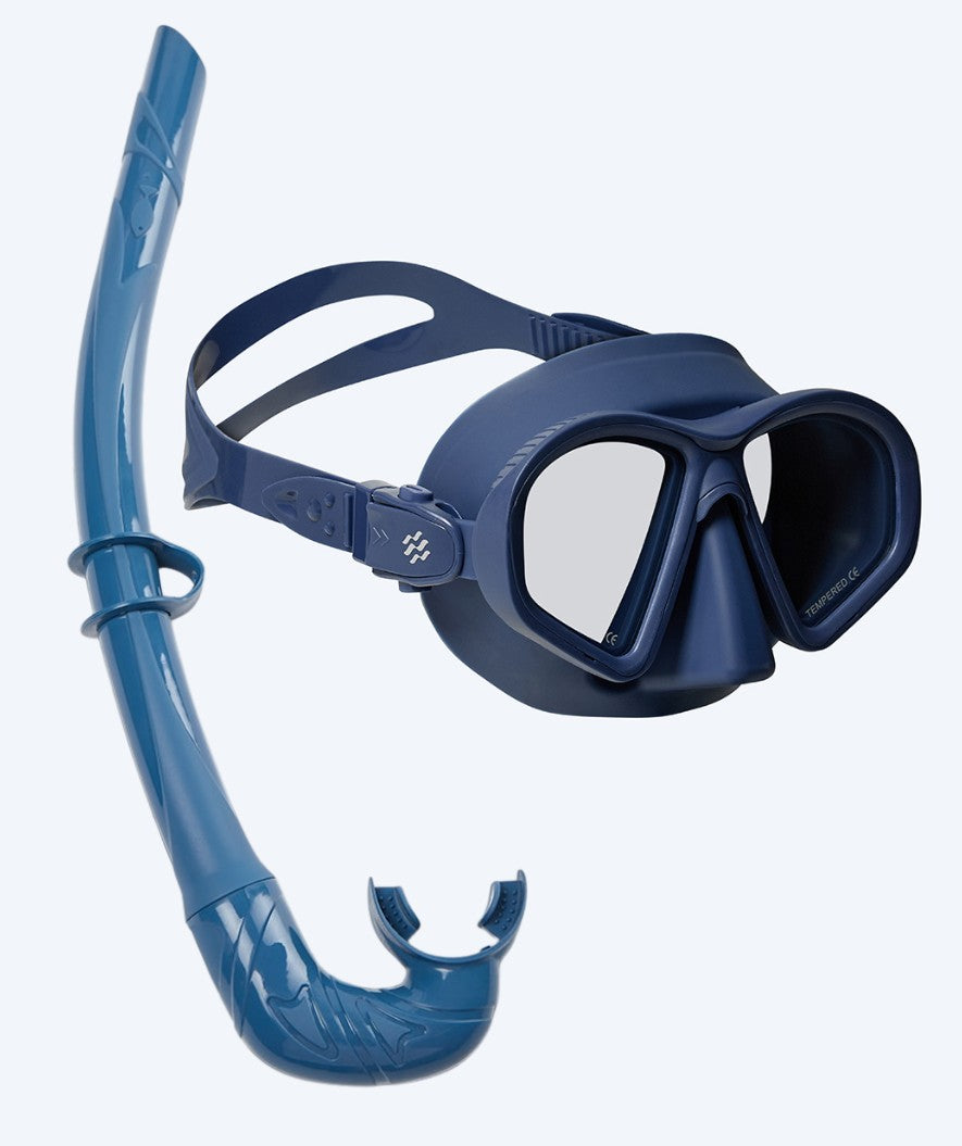 Watery volwassenen Combo snorkelset - Douglas/Cliff - Donkerblauw/Blauw
