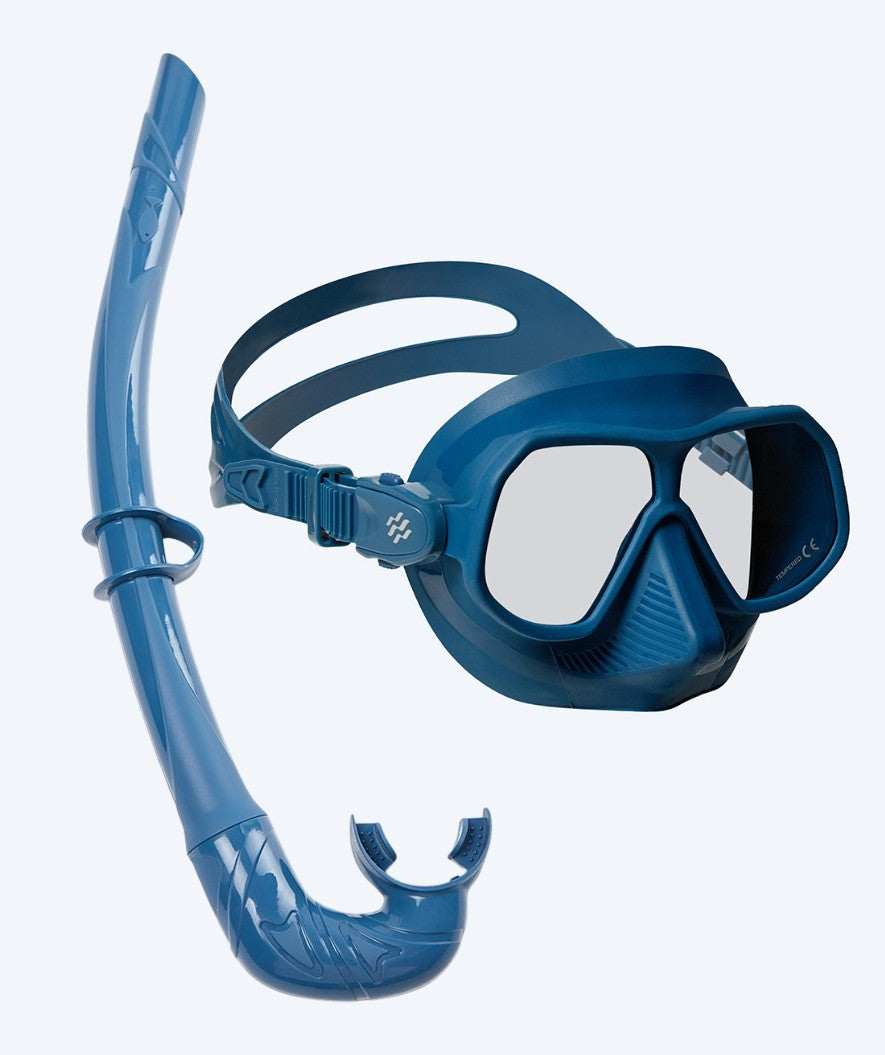 Watery volwassenen Combo snorkelset - Oceana/Cliff - Donkerblauw/Blauw
