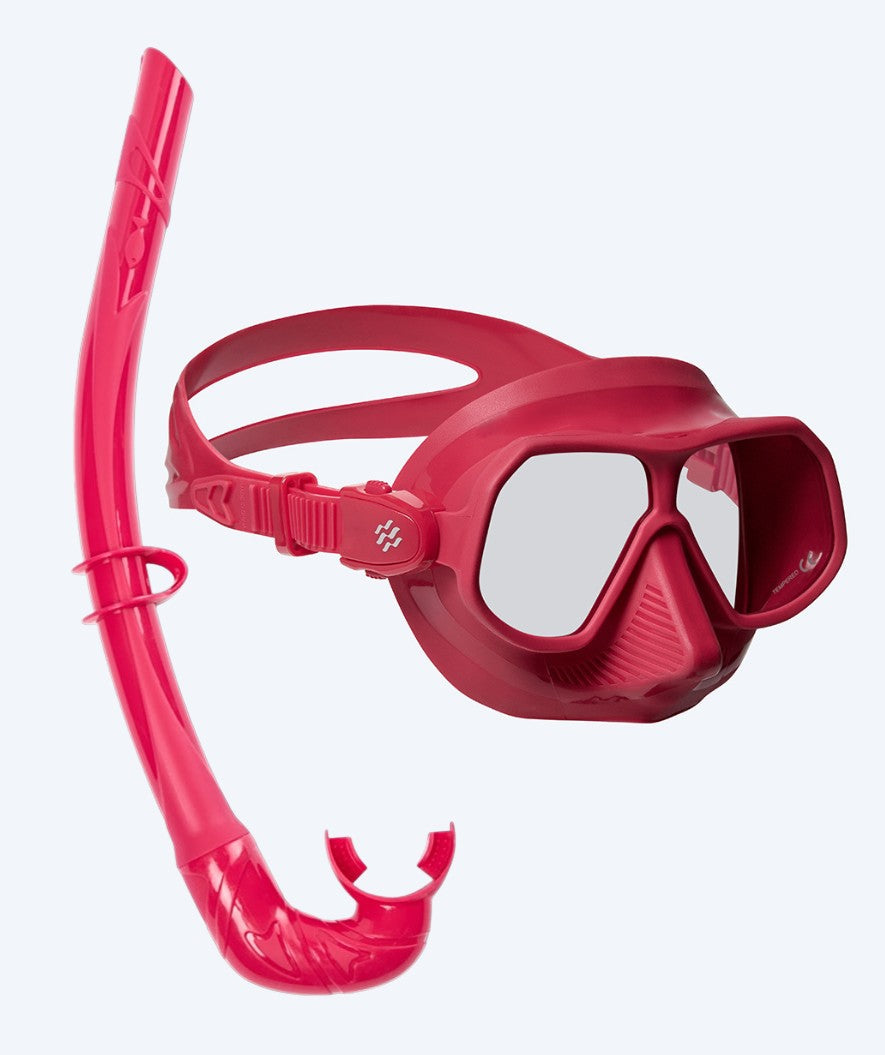 Watery volwassenen Combo snorkelset - Oceana/Cliff - Donkerrood/Rood