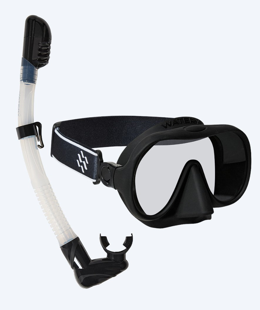 Watery volwassenen Combo snorkelset (vanaf 15 jaar) - Alton - Zwart