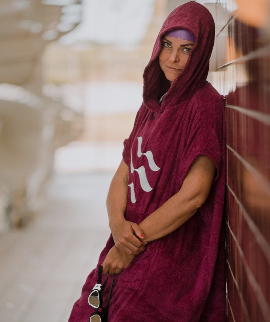 Watery volwassenen badponcho - Katoen - Zwart