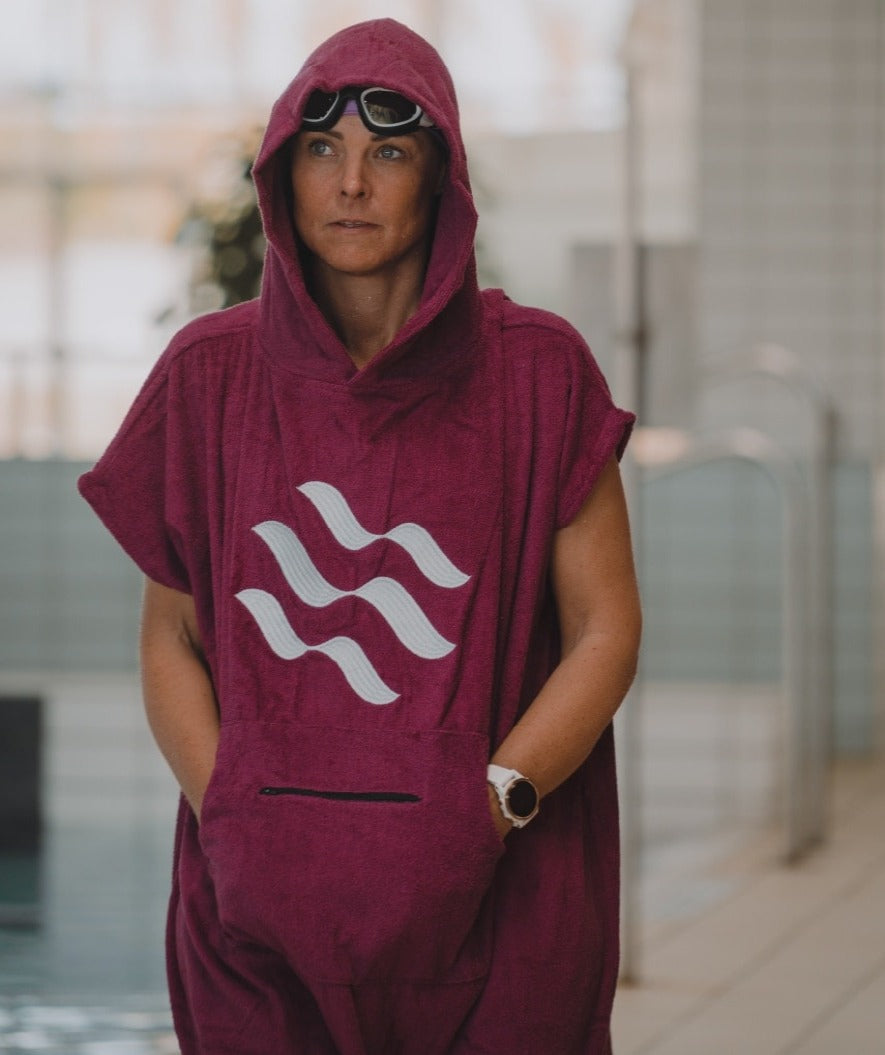 Watery volwassenen badponcho - Katoen - Zwart