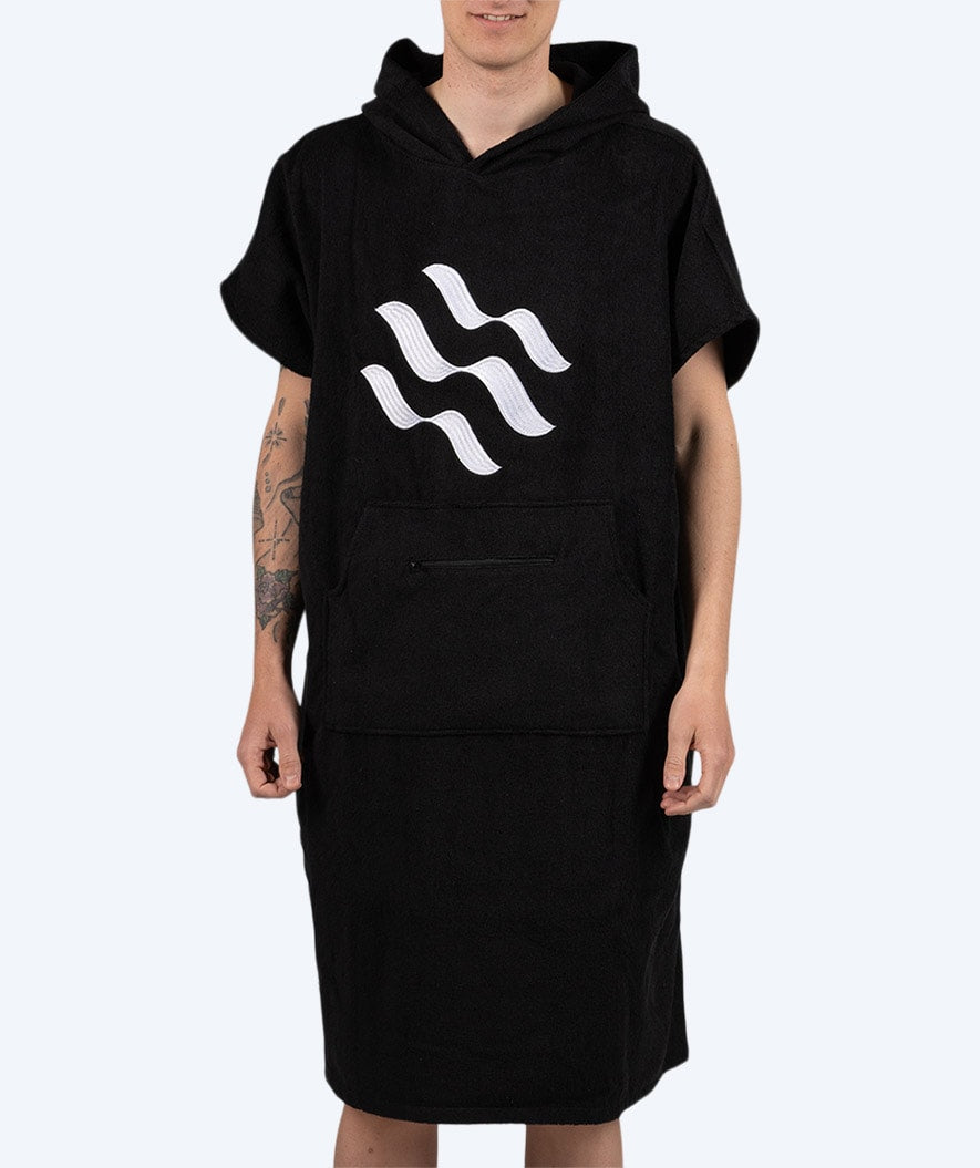 Watery volwassenen badponcho - Katoen - Zwart