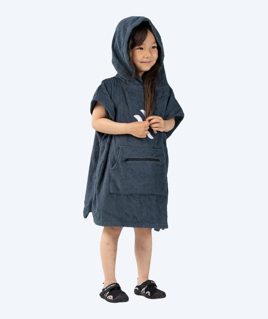Watery kind badponcho (1-6) - Katoen - Donkerblauw