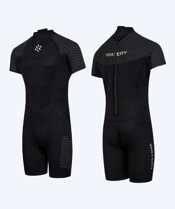 Watery heren wetsuit - Korte Mouw Duncan (3mm) - Zwart