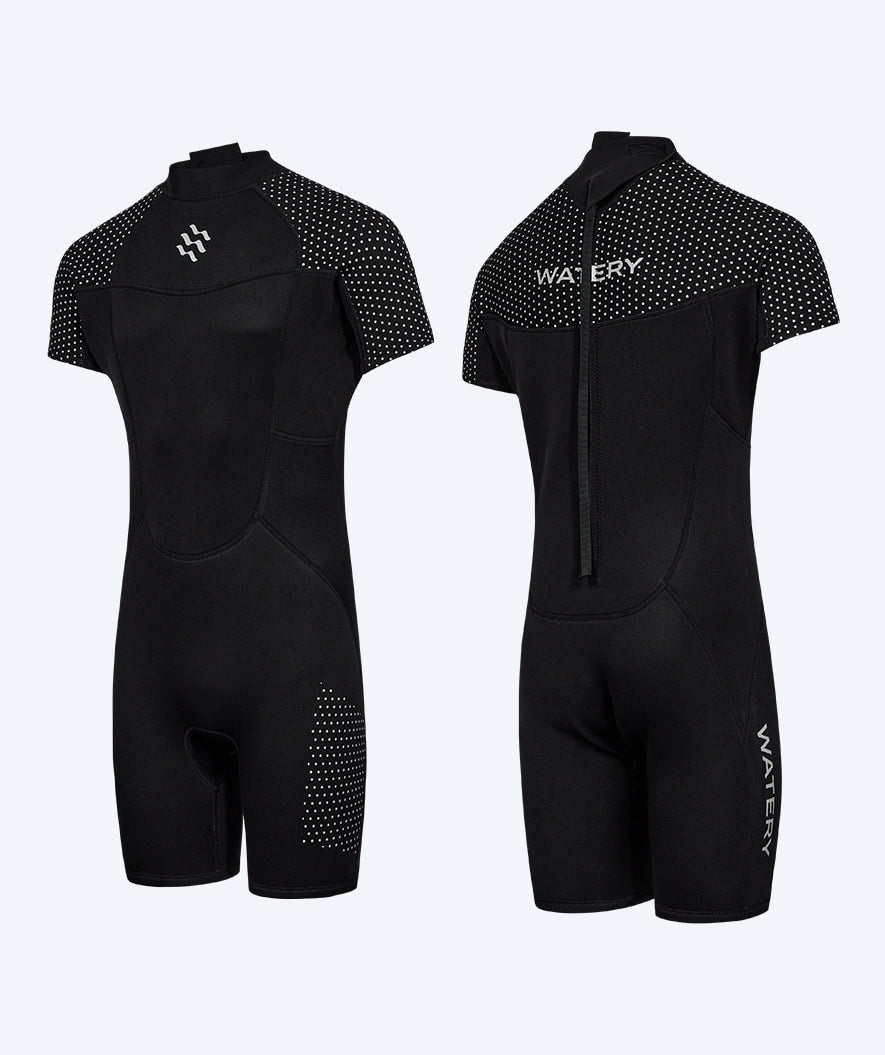 Watery heren wetsuit - Korte Mouw Duncan (3mm) - Zwart