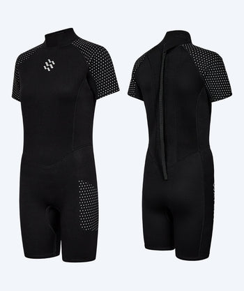 Watery dames wetsuit - Korte Mouw Duncan (3mm) - Zwart