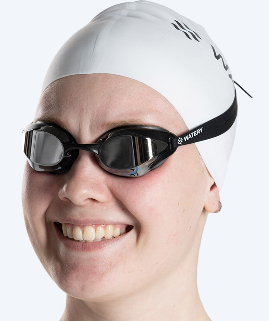 Watery Elite zwembril - Poseidon Ultra Mirror - Zwart/zilver
