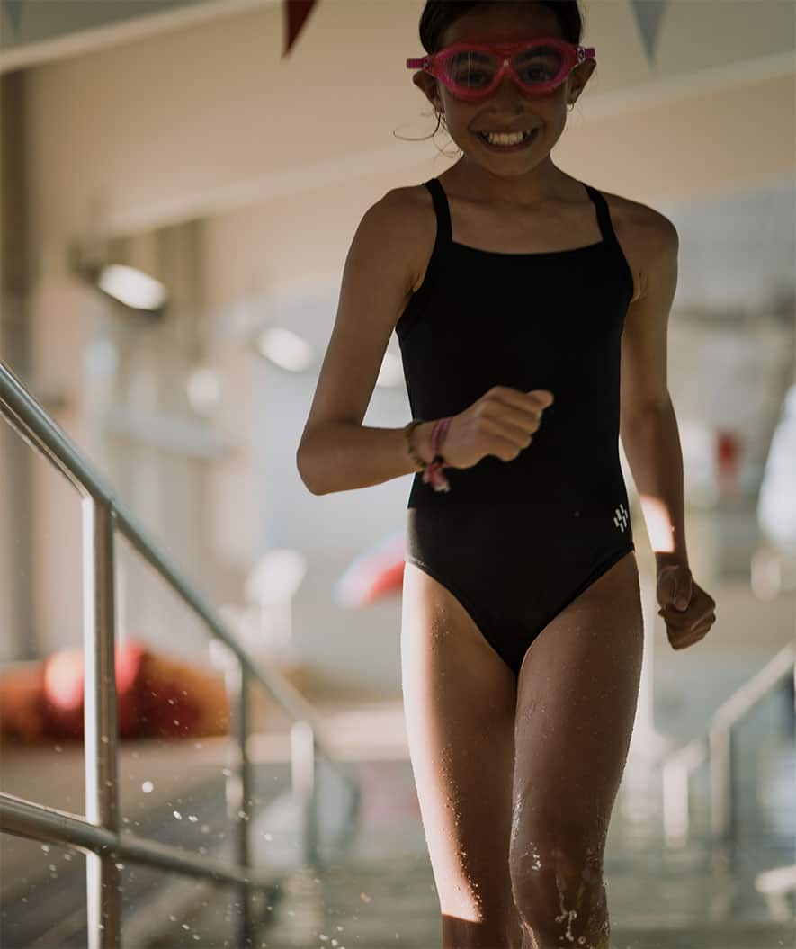 Watery meisjes badpak - Freestyler Solid - Zwart