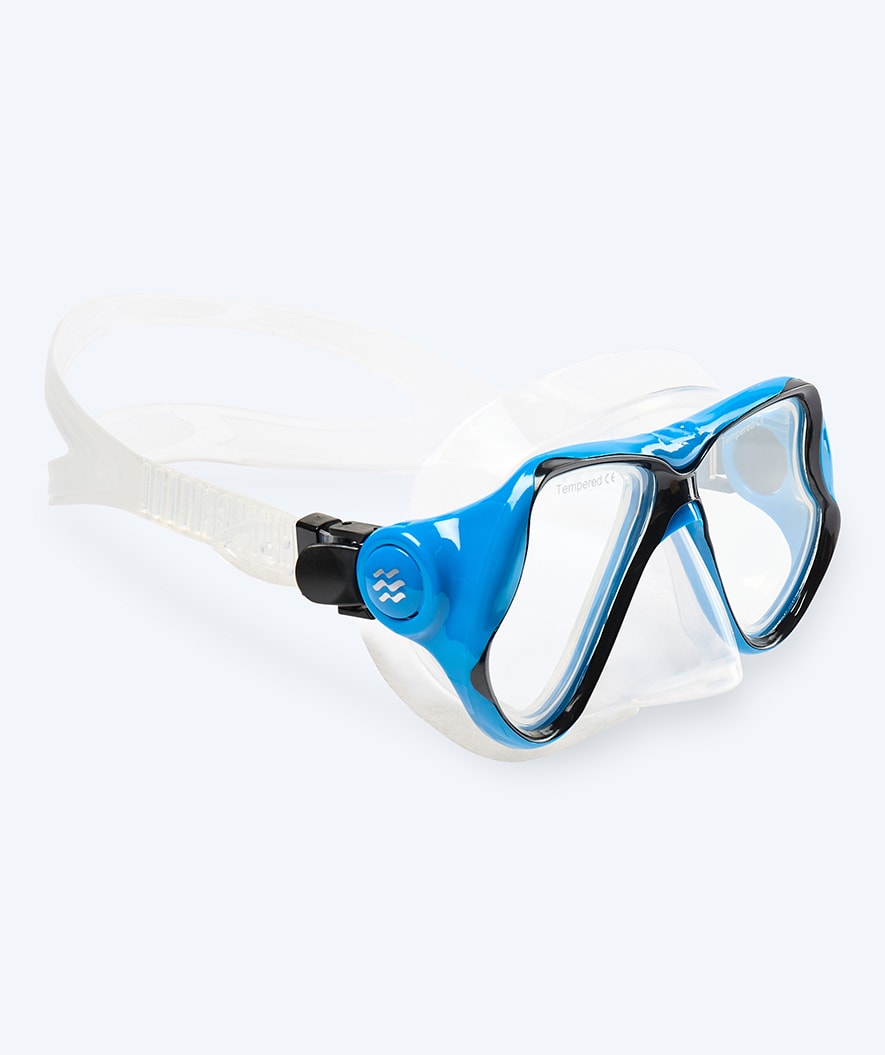 Watery volwassenen duikmasker (+12) - Hudson - Zwart/blauw