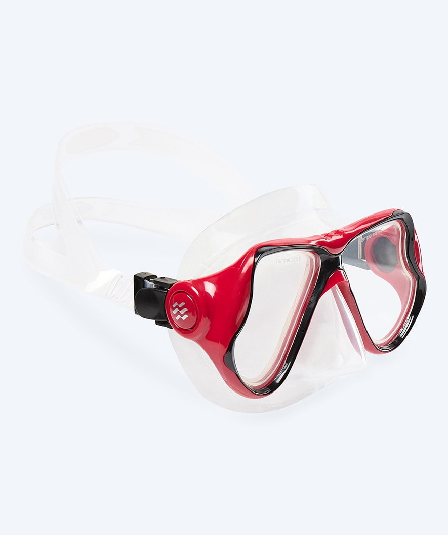 Watery volwassenen duikmasker (+12) - Hudson - Rood/zwart