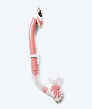 Watery volwassenen snorkel (vanaf 15 jaar) - Leach Pro - Wit/lichtroze