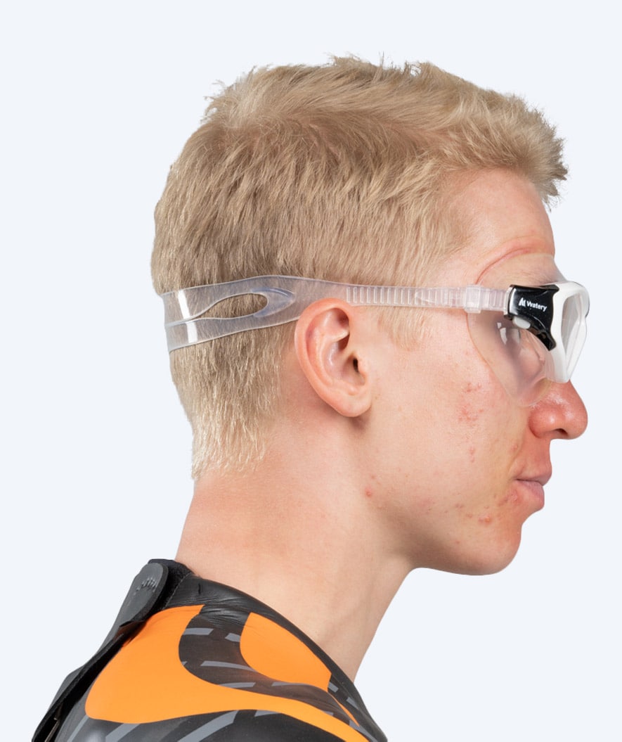 Watery volwassenen zwemmasker - Mantis - Wit/grijs