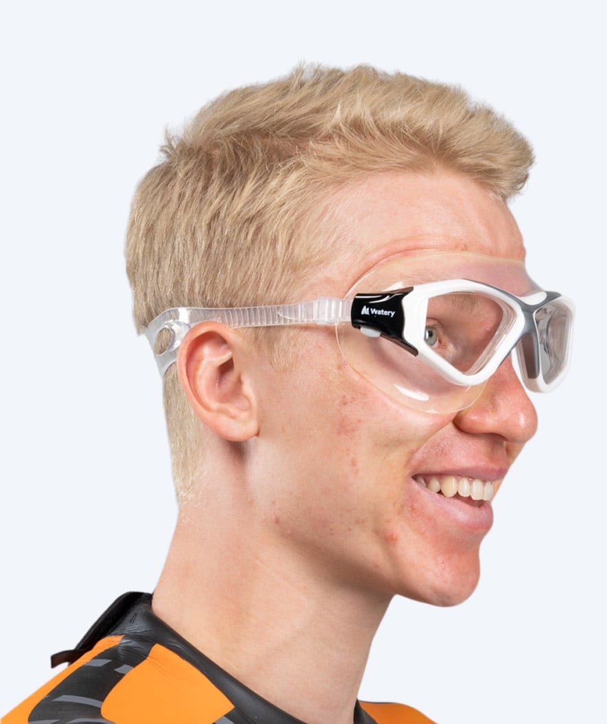 Watery volwassenen zwemmasker - Mantis - Wit/grijs