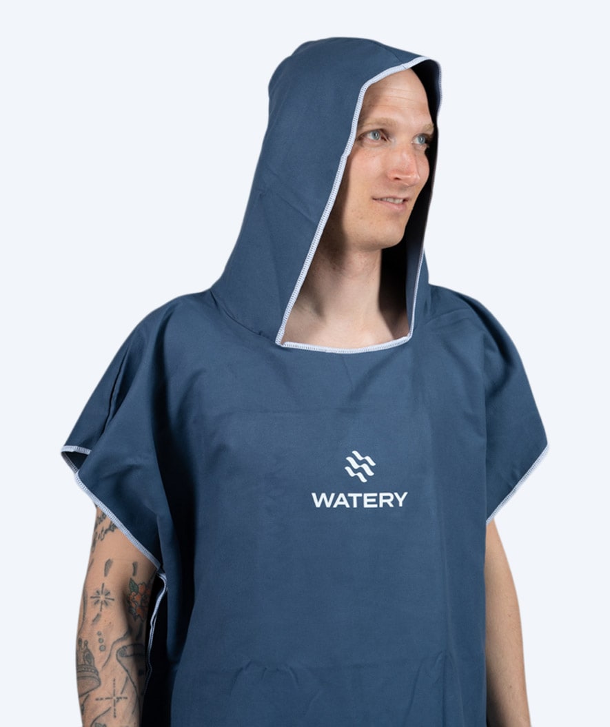 Watery volwassenen badponcho - Microvezel - Donkerblauw